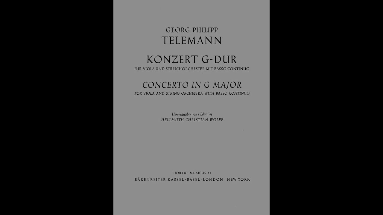 Georg Philipp Telemann: Viola Concerto TWV 51:G9 Score