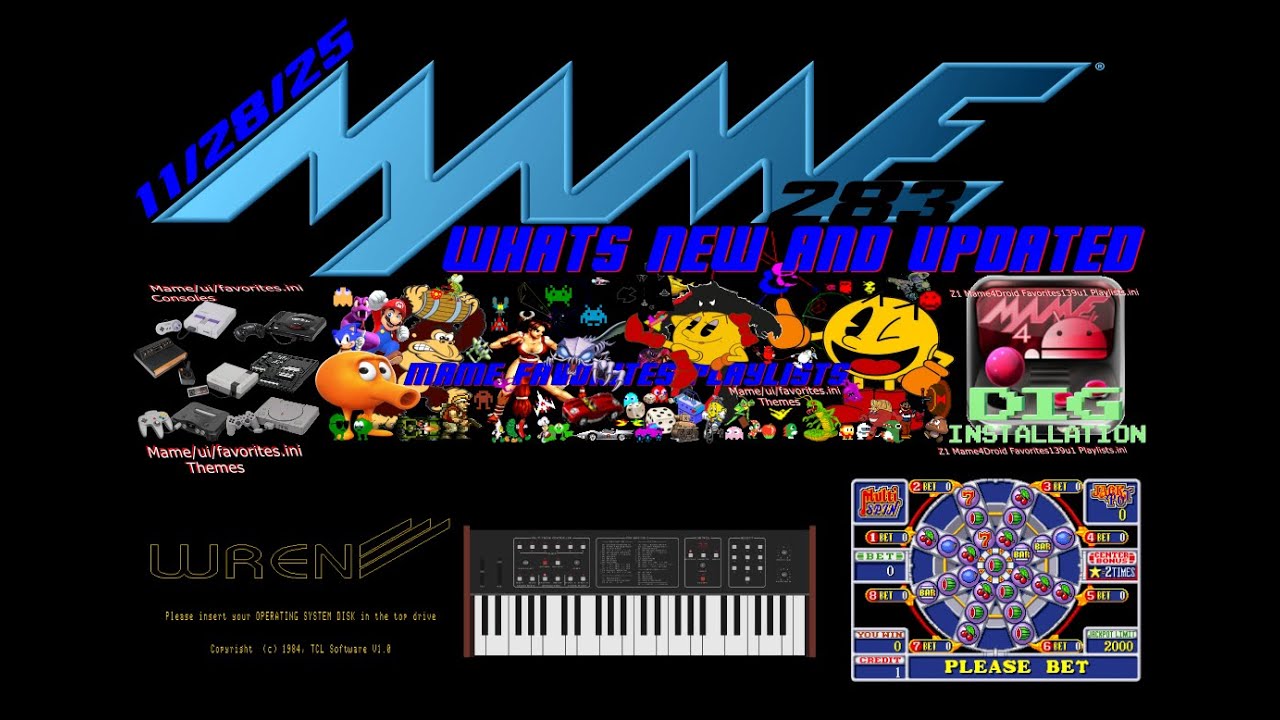 Mame 283 Whats new and Playable and the lists to play them