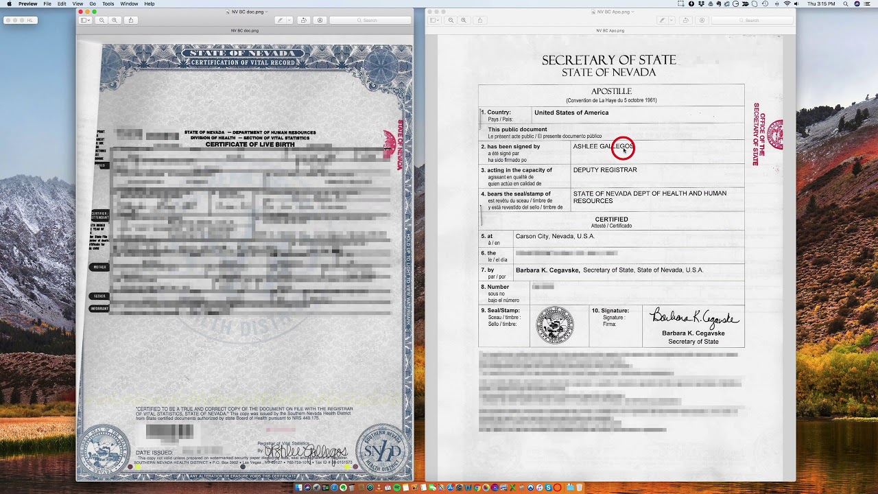 How to Apostille a Nevada Birth Certificate