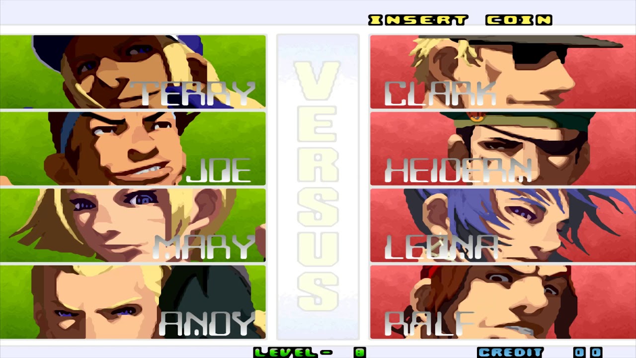 The King of Fighters 2001 (1CC Level 8) Fatal Fury Team Terry, Andy, Joe, Blue Mary Playthrough