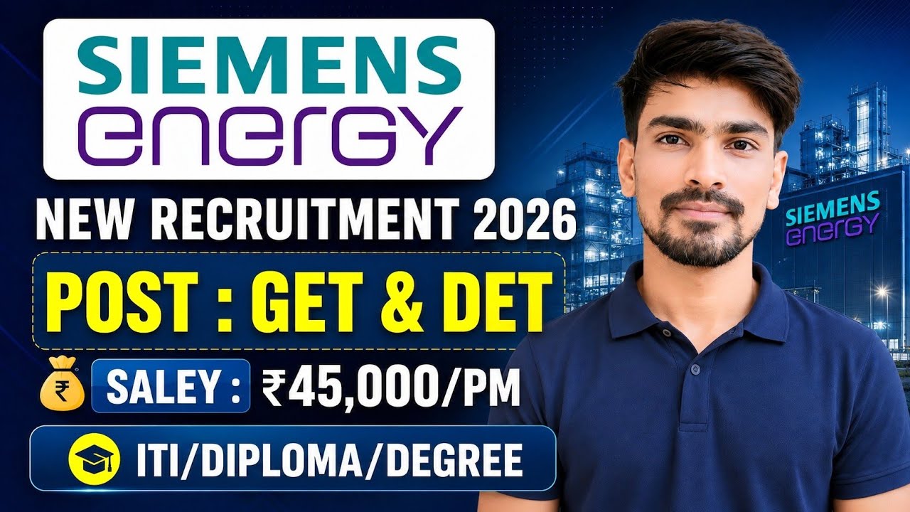 SIEMENS Energy Recruitment 2026 🔥| ITI, Diploma, BTech Permanent Job Vacancy | Siemens Energy  Job