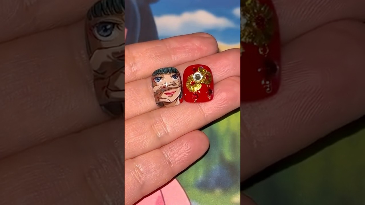 Making nails of my favorite anime character, #maomao from #apothecarydiaries #nails #nailart #anime