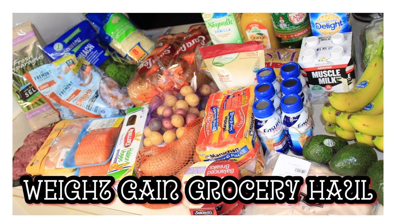 The BEST FOODS to Eat to GAIN WEIGHT + BUILD MUSCLE MASS | Grocery Haul | Simply Subrena