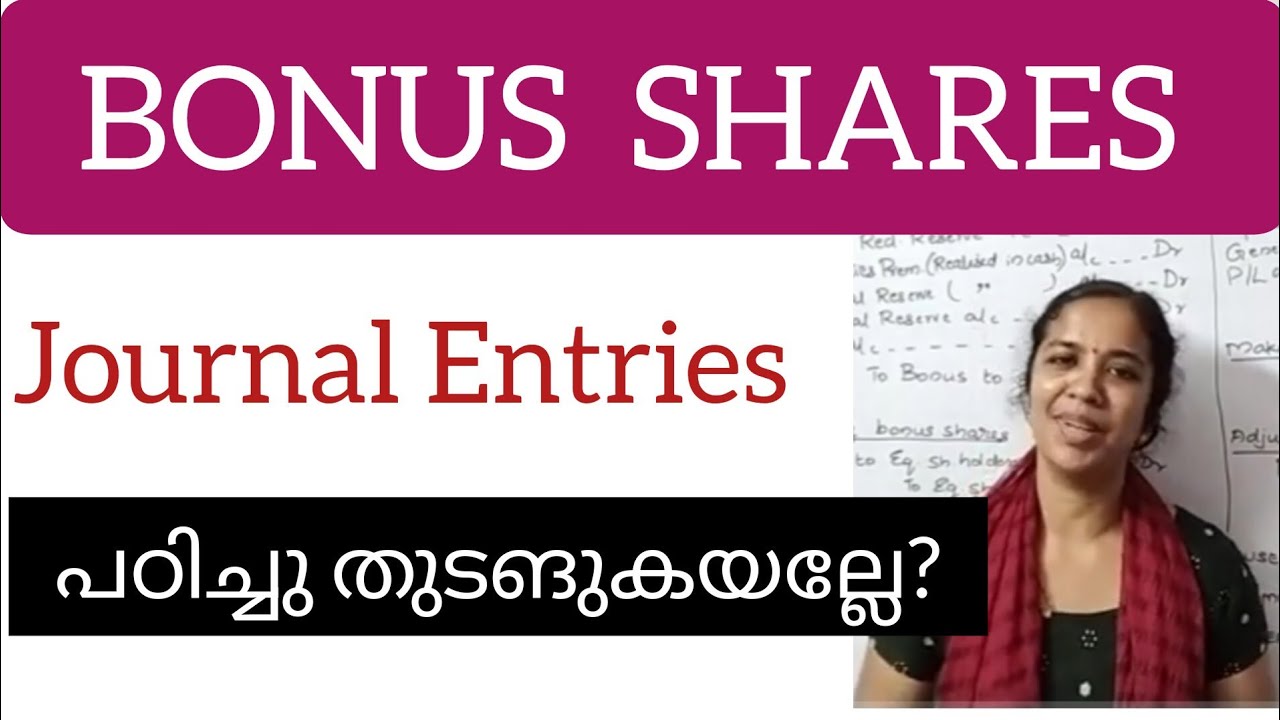 JOURNAL ENTRIES-Bonus shares