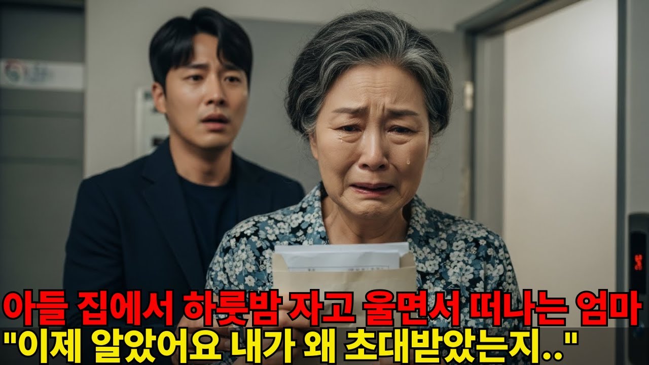 아들 집에서 하룻밤 자고 울면서 떠나는 엄마, 