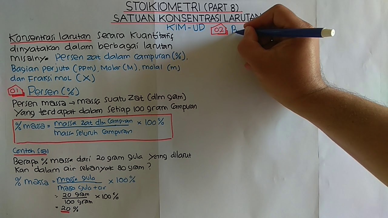 STOIKIOMETRI (PART 8) SATUAN KONSENTRASI LARUTAN