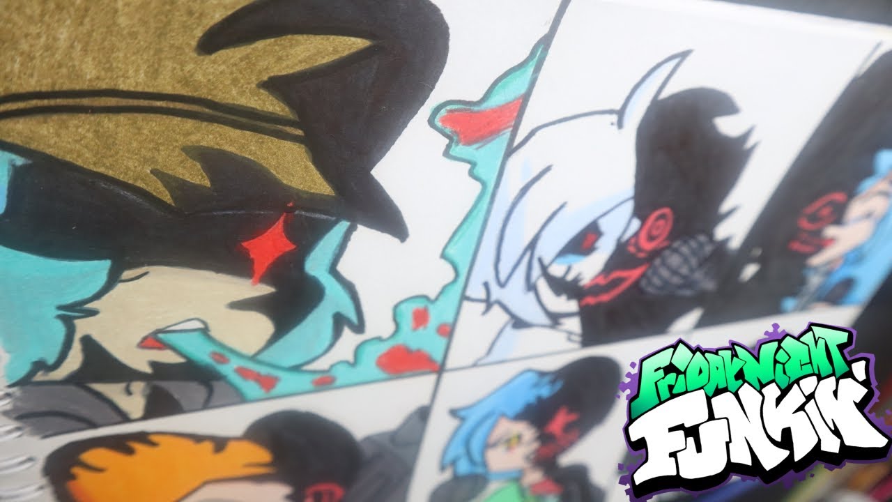 DIBUJO LOS PERSONAJES DE FRIDAY NIGHT FUNKIN CORRUPT | PARTE #2 | DRAWING CORRUPTION FNF CHARACTERS