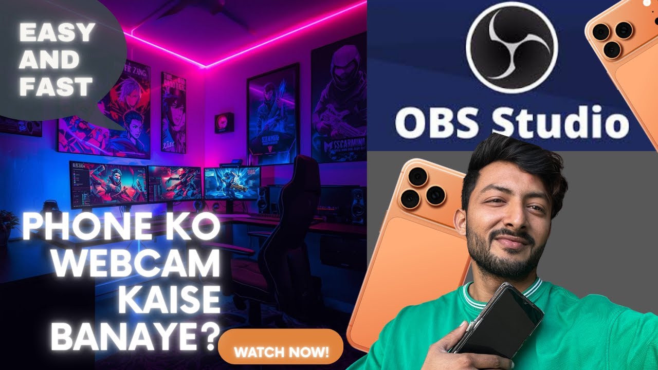 🔥How to use phone camera as Webcam in OBS | Mobile as Webcam for PC | OBS + iPhone /Android