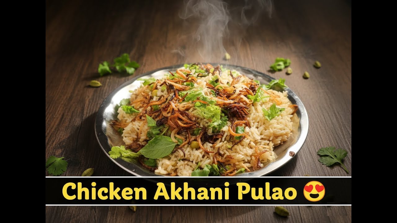 🔥 Chicken Matar Akhani Pulao | UP Style / Mughlai Style Akhani Pulav | Aromatic Rice Dish