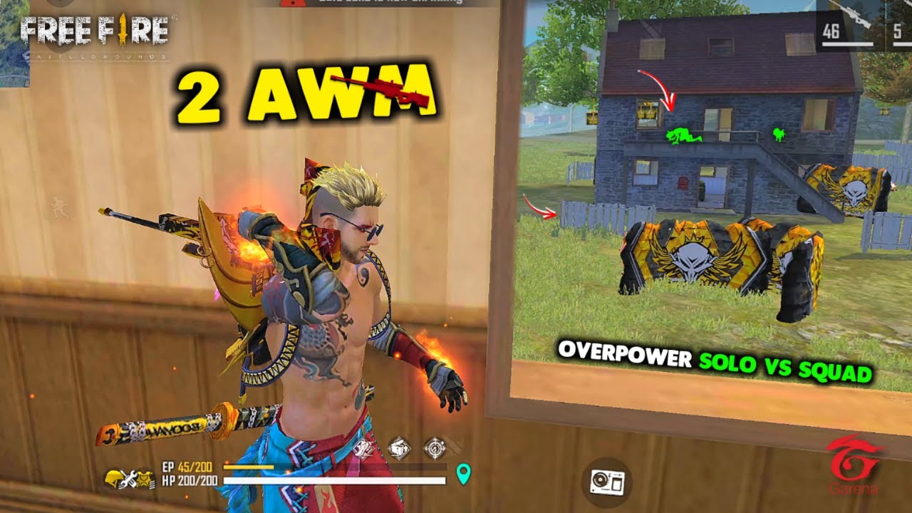 Next Level 2 AWM Solo vs Squad OverPower Ajjubhai Gameplay - Garena Free Fire