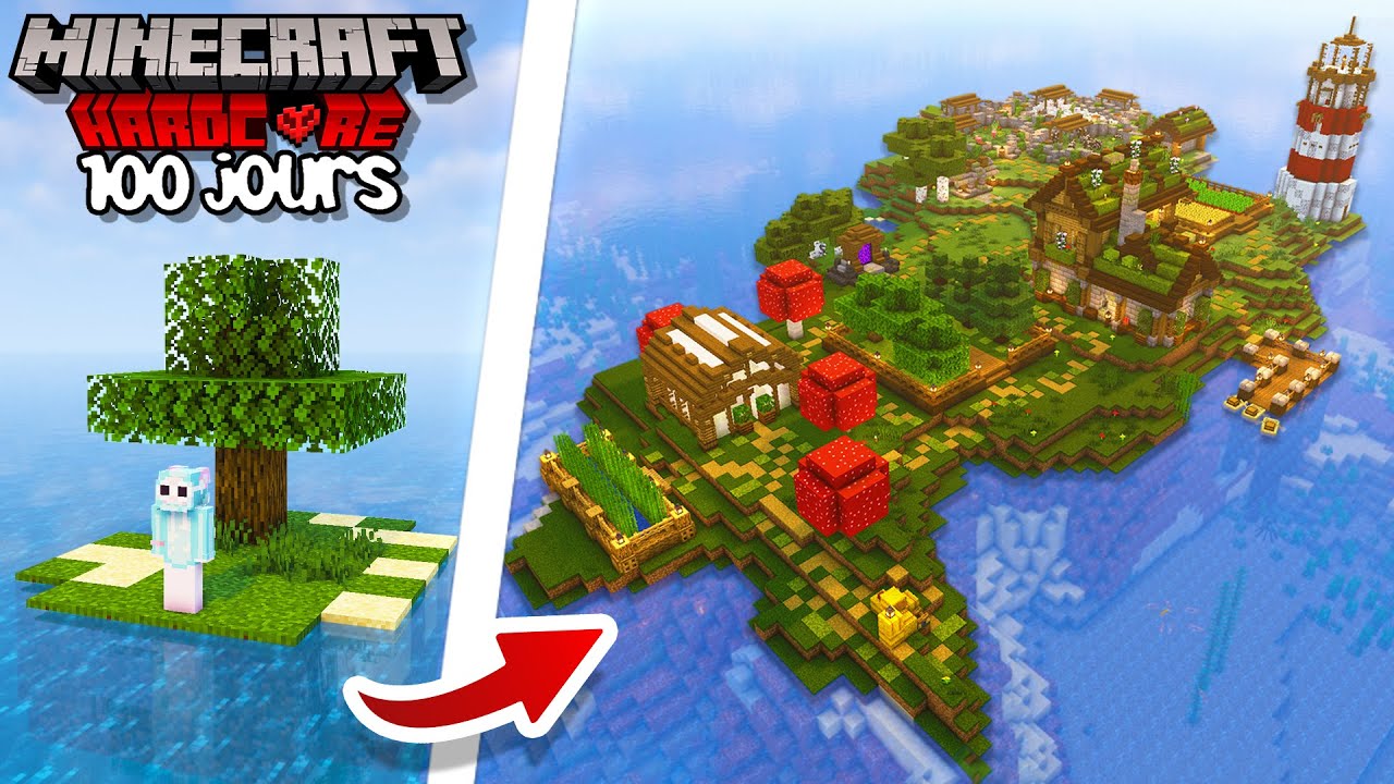 J'ai survécu 100 JOURS sur une île déserte sur Minecraft Hardcore.. [FILM COMPLET]