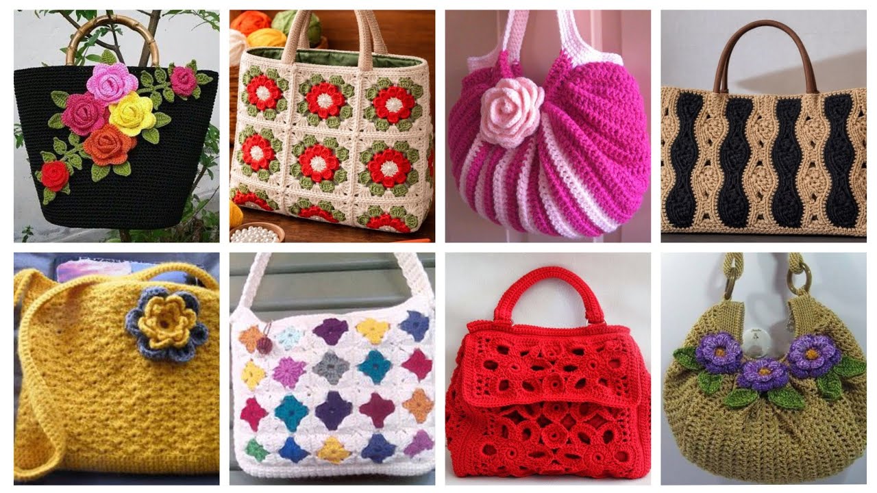 200+Attractive shoulder hand bags designs for ladies/crochet new stylish designs of purse