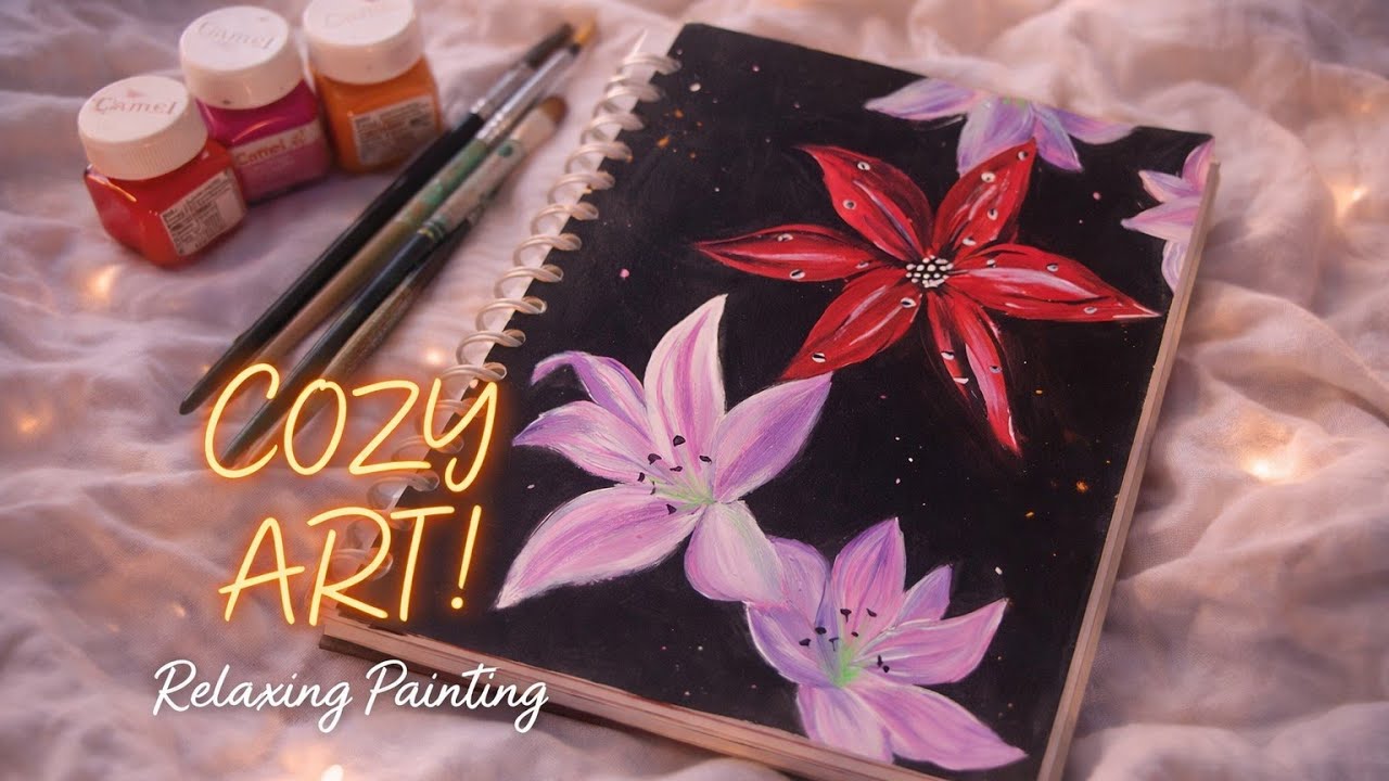 Lily flower painting | step by step | flower painting | #lily #flowerpainting #flowers 