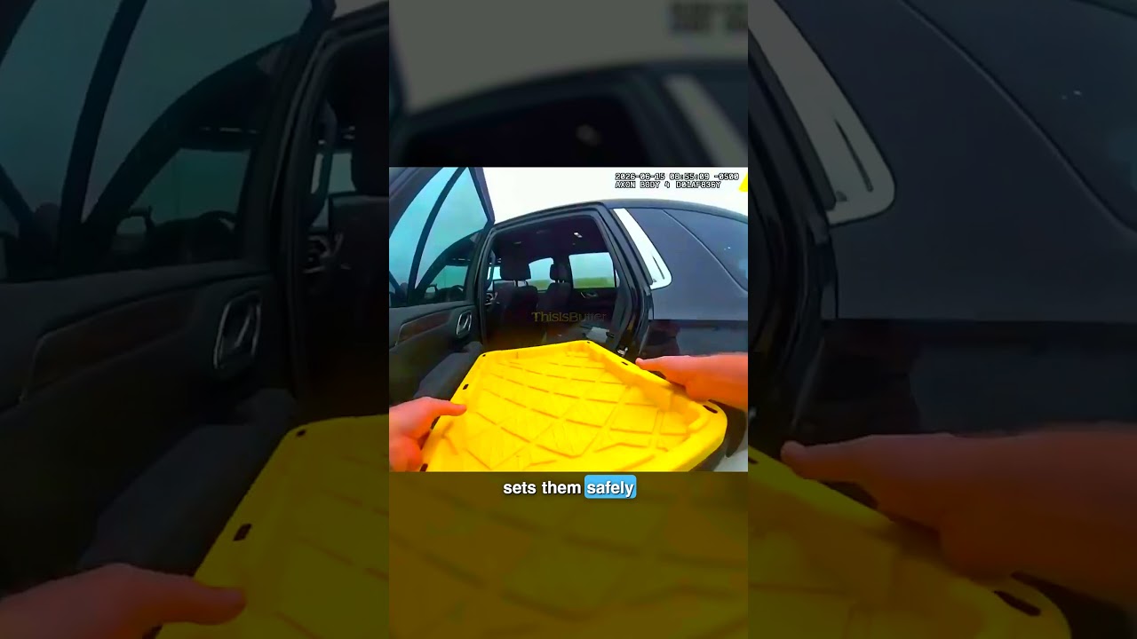 Cop Stops Highway Traffic to Save 🐥 #policework #bodycam #police #lawenforcement #bodycamfootage