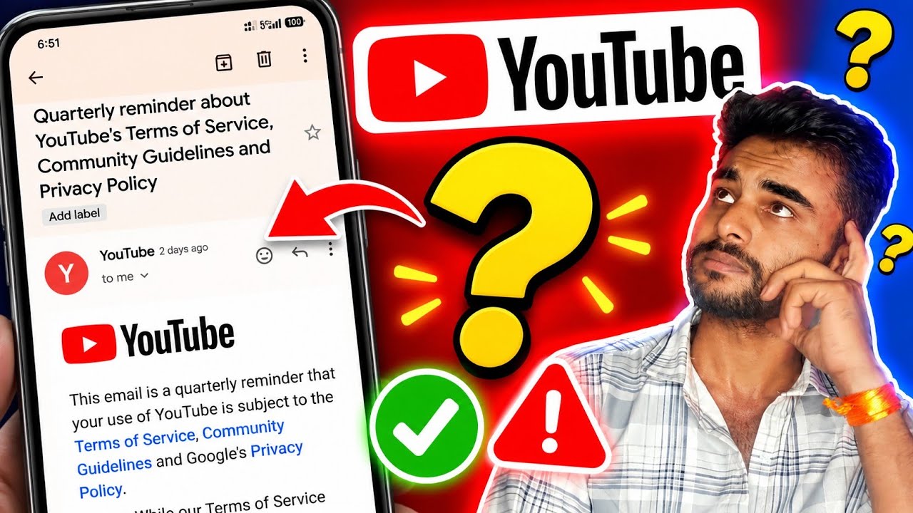YouTube Quarterly Reminder Email Explained | Terms of Service & Community Guidelines