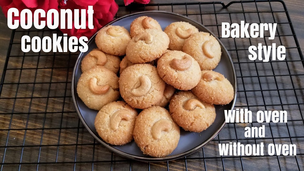 Coconut Cookies I Eggless Coconut Cookies without oven Iबाजार जैसी कोकोनट कूकीज घर पर बनाये