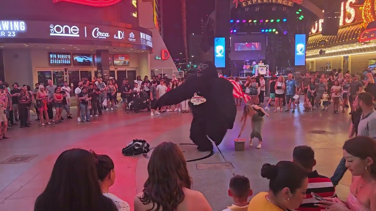 dancing gorilla on Fremont Street vegas