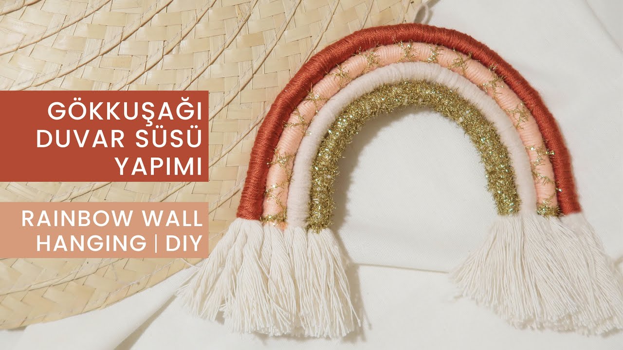 Makrome Gökkuşağı Yapımı || Rainbow Wall Hanging || DIY