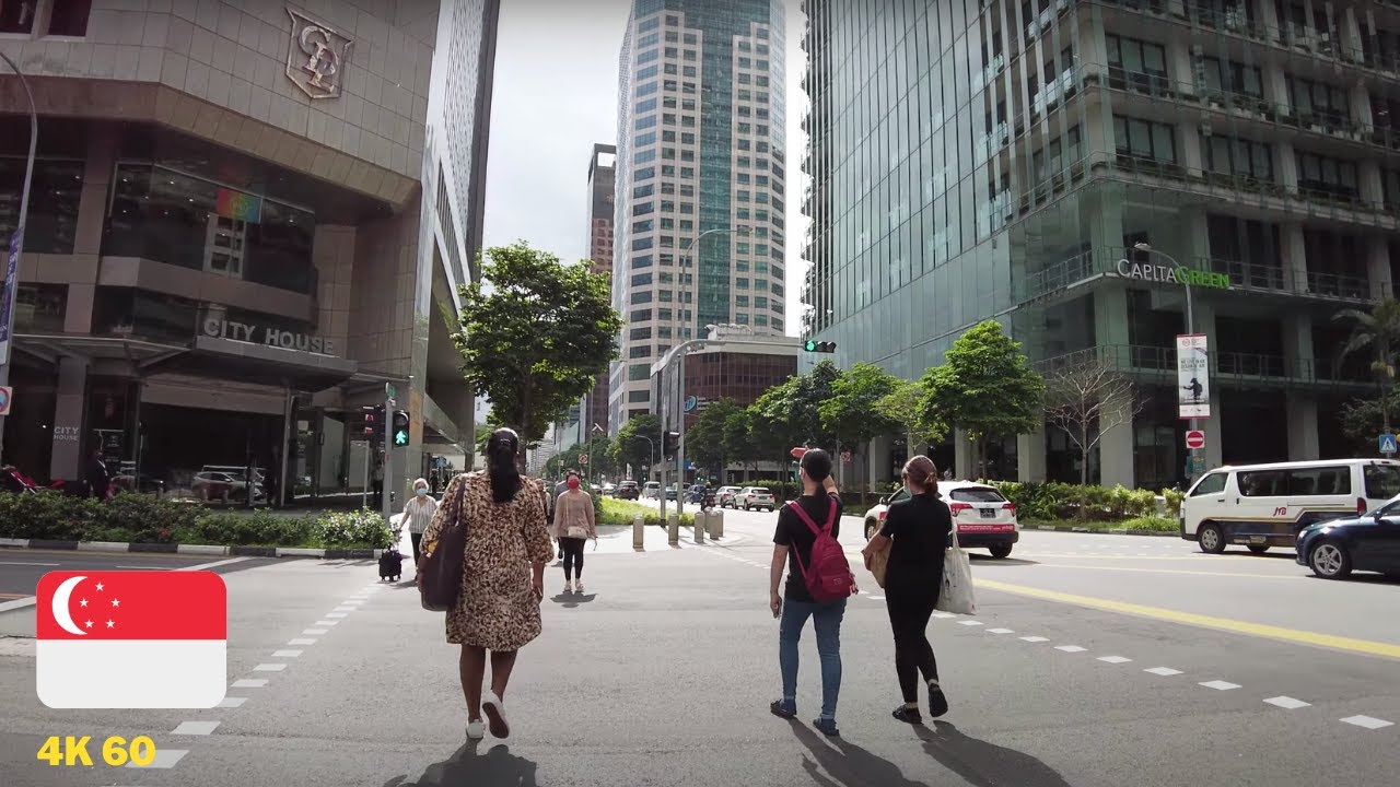 Singapore City Walk From Lau Pa Sat to Amoy Street and Chinatown (Summer 2022)