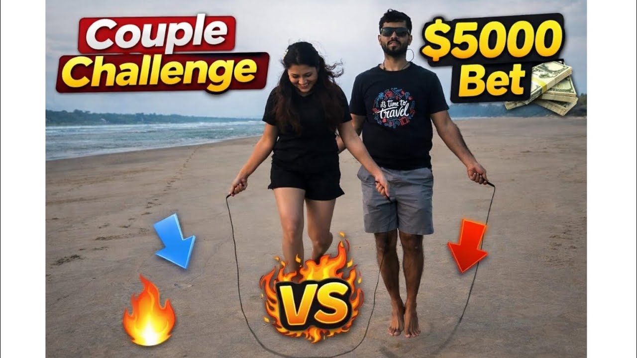 Couple Challenge💪 | Fun Games on Private Beach| Best sunset 🏖