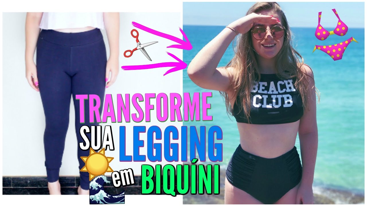 TRANSFORME sua LEGGING em BIQUÍNI Hot Pants! (Sem Costura) | #janeiroejuliatododia 04