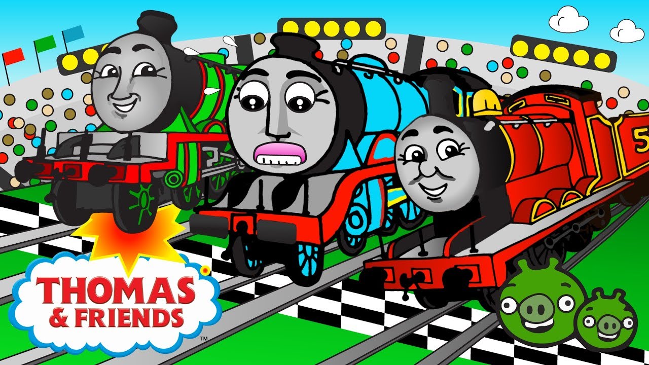 THOMAS & FRIENDS RACE ♦ VS ♦ ANGRY BIRDS | FROZEN | PAW PATROL