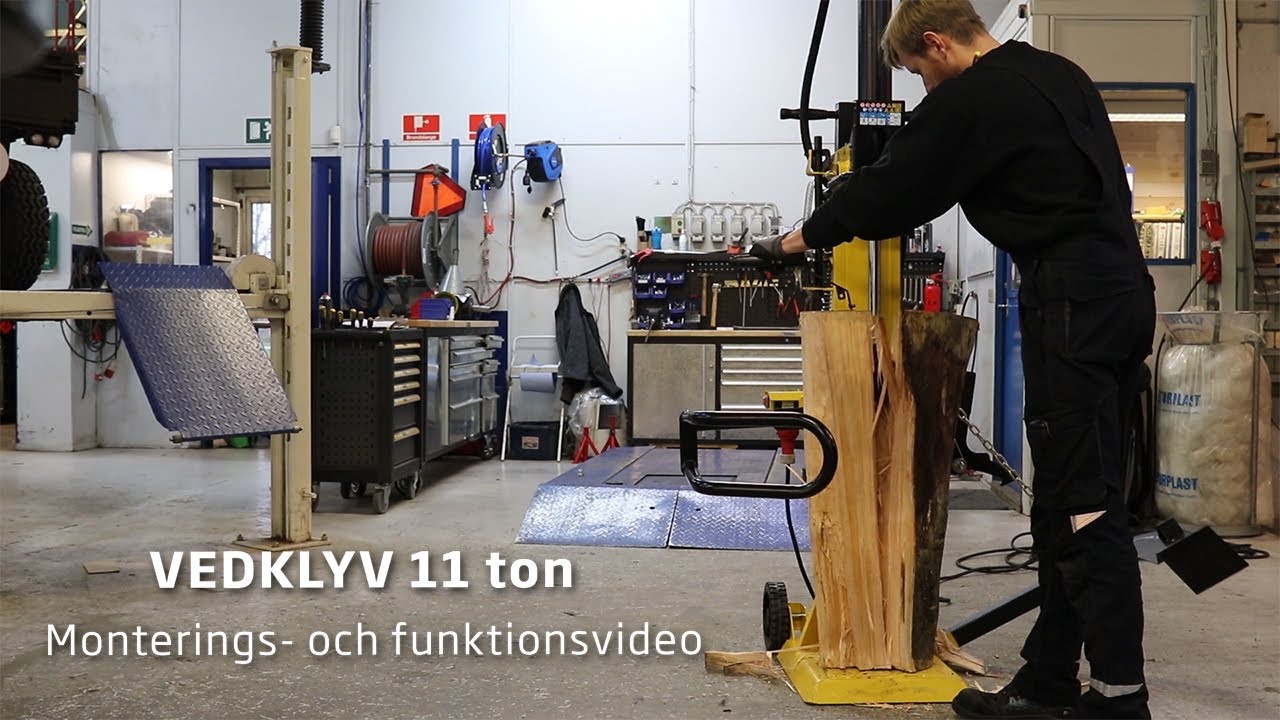 Vedklyv 11 ton (Monterings och funktionsvideo)