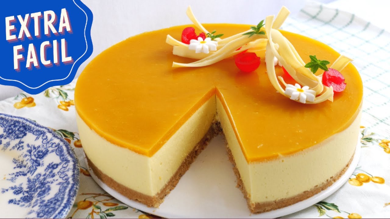 CHEESECAKE DE MANGO |  TARTA FACIL Y SIN HORNO |  LADULCEPEDIA