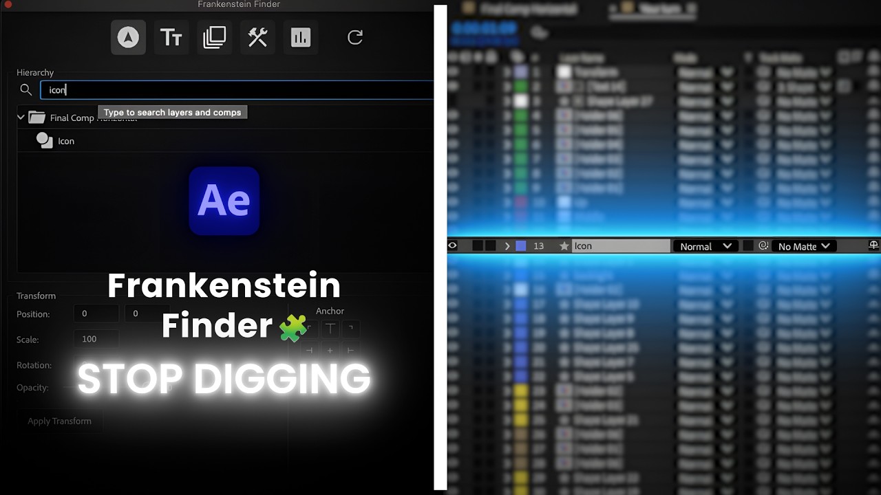 Frankenstein Finder для After Effects &mdash; Прекратите копать. Начните находить.