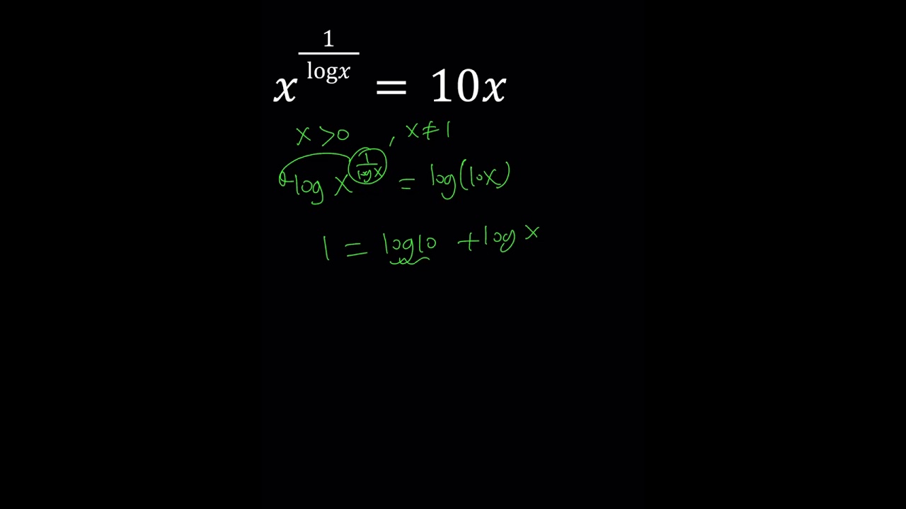 An Interesting Log Equation | Logarithms