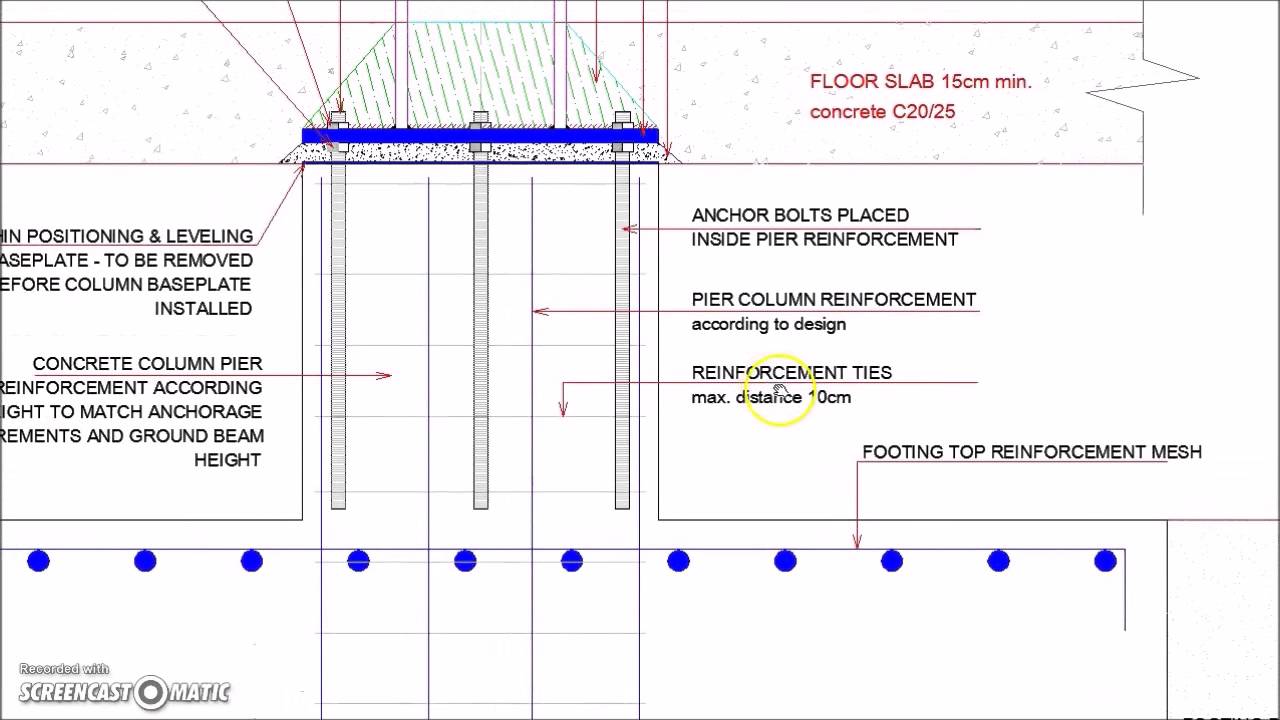 Steel Column Footing Foundation Detail
