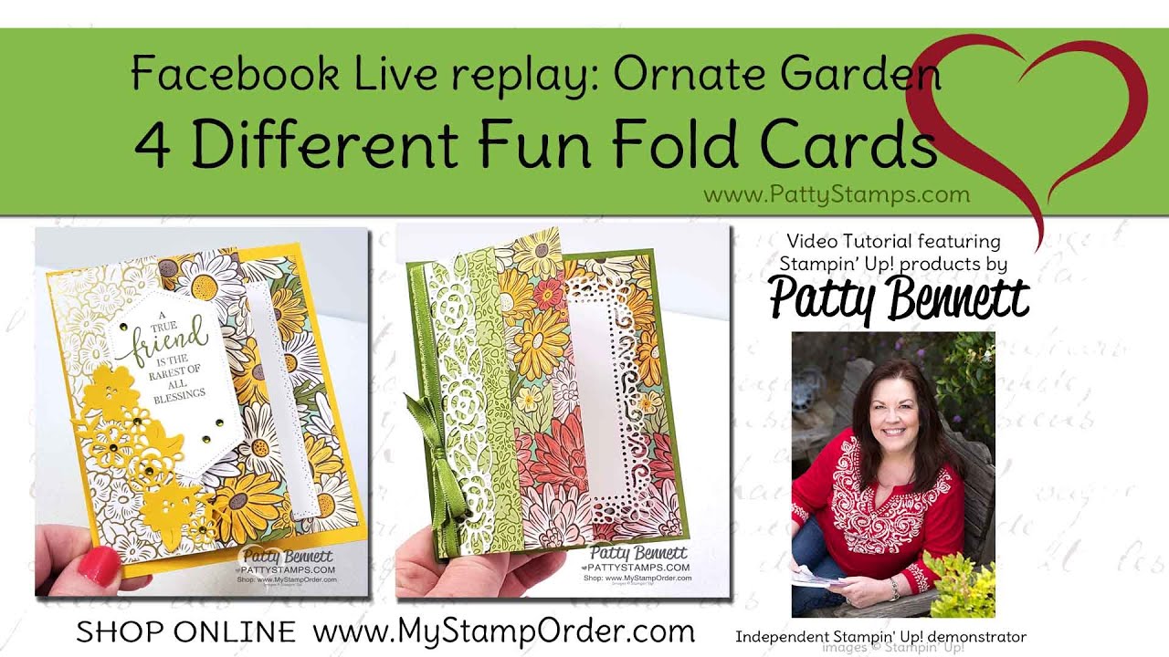 How to make 4 Fun Fold Cards with Ornate Garden