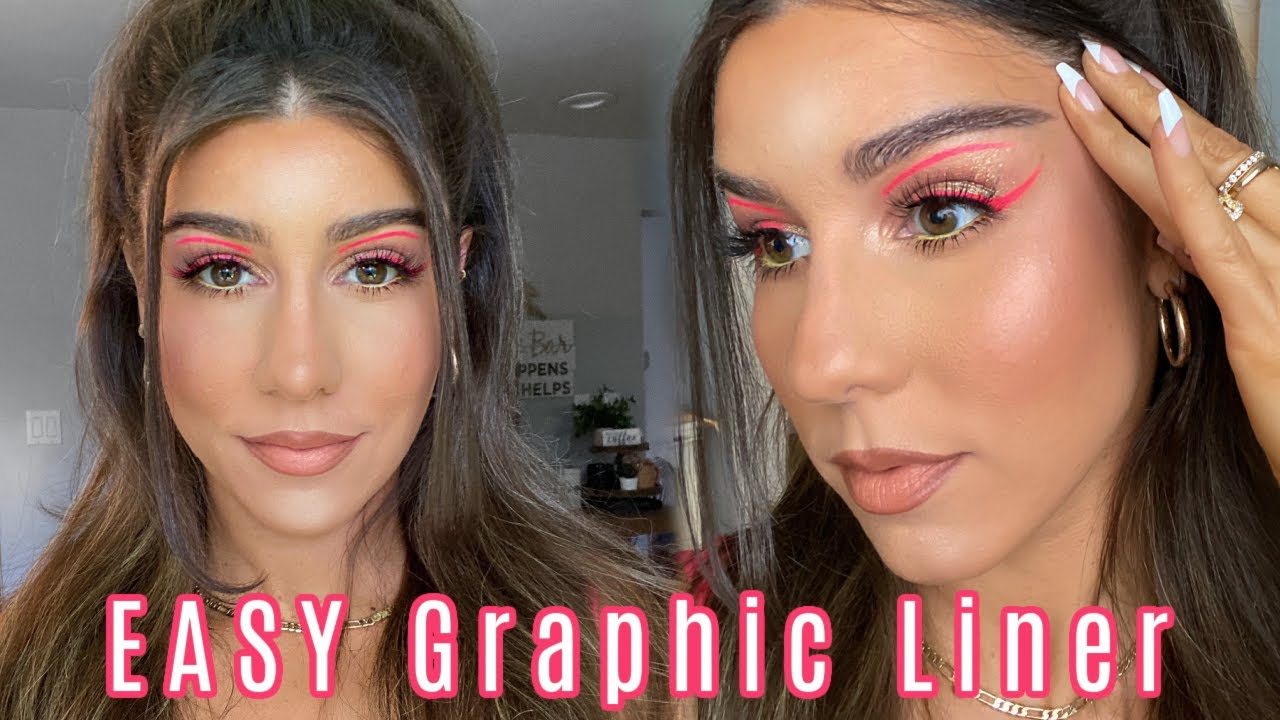 EASY Colorful GRAPHIC LINER! | the BEST water activated paints for graphic liner!