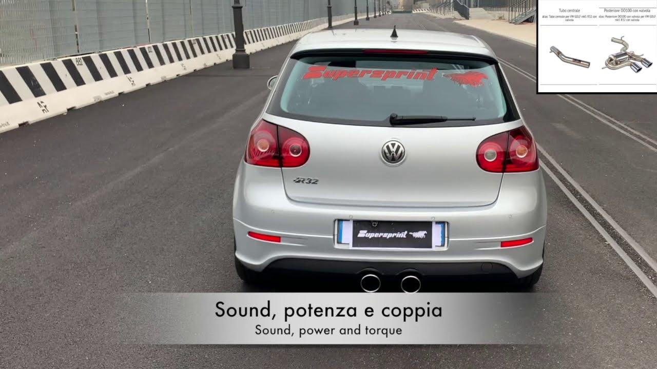 Golf V R32 stock exhaust, Supersprint exhaust resonator and not resonator