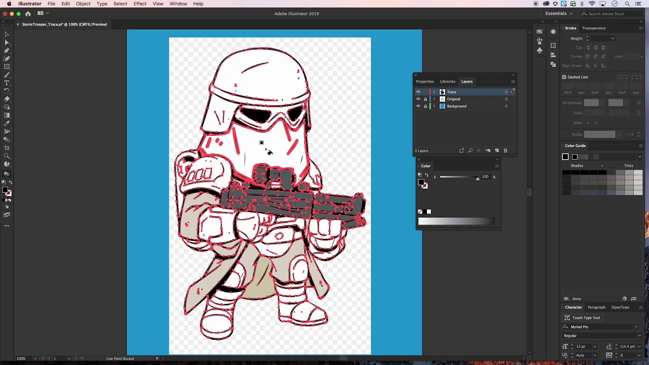 Coloring your vector trace in Adobe Illustrator