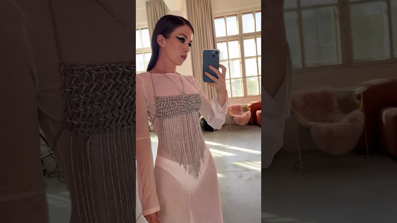 Стразовый плетёный топ от Fika 