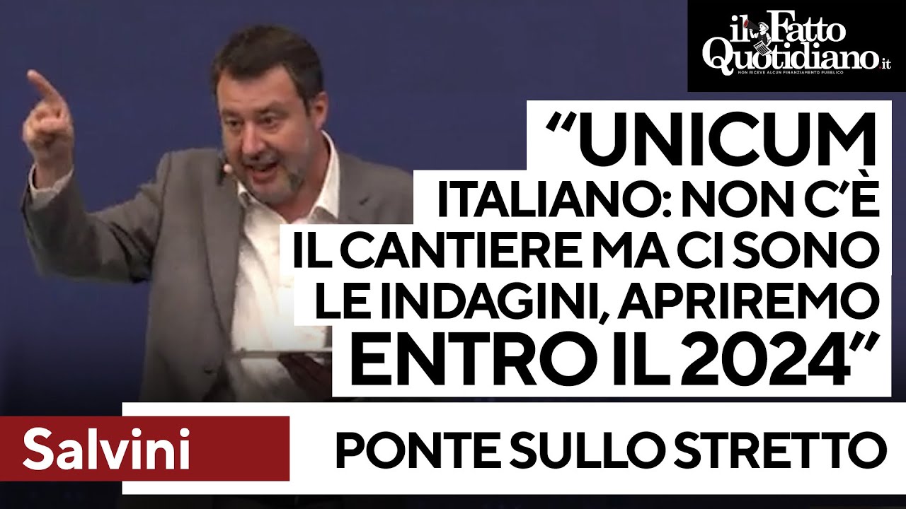 Ponte sullo Stretto, Salvini: 