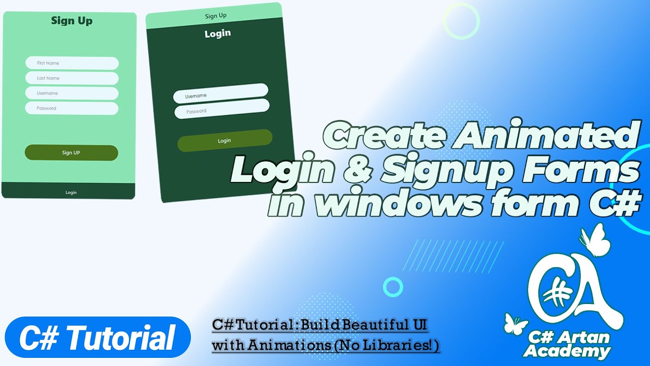 C#  Stunning Login & Signup Forms with Animations in C# | Beginner to Intermediate Tutorial