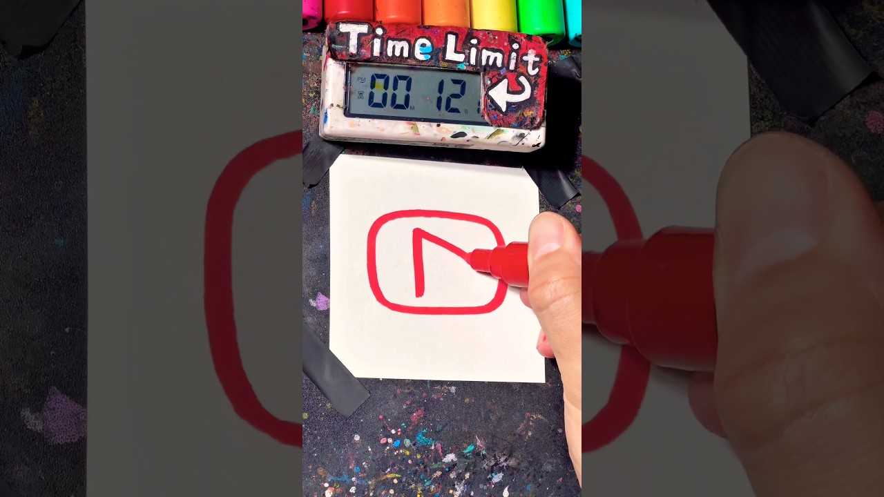 【ASMR】Drawing YouTube Icon in 20Sec