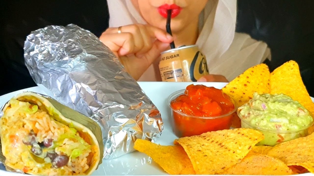 ASMR Burrito & Nachos | Burrito Mukbang (No Talking) Soft & Crunchy Eating Sounds |Muni Eats ASMR