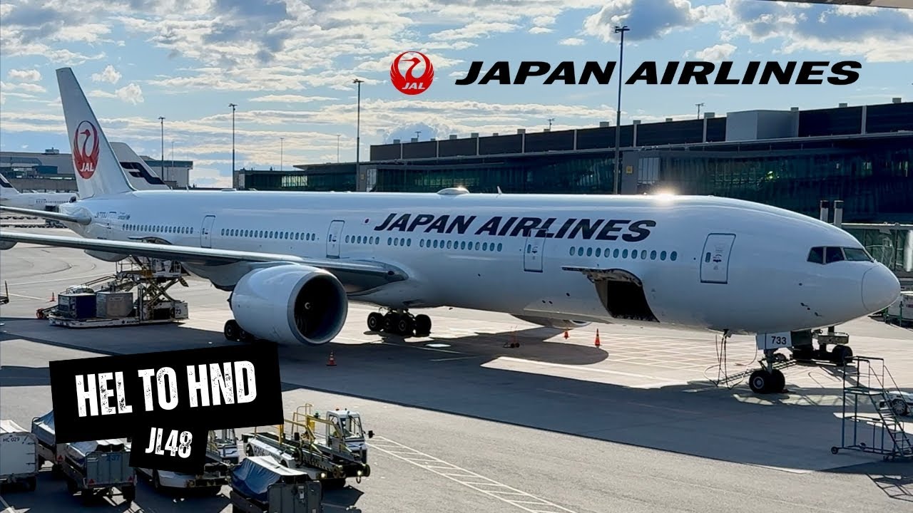 JAPAN AIRLINES B777-300 JL48 Economy Class - Helsinki to Tokyo Haneda, HEL-HND (4K)