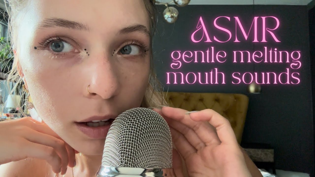 ASMR • melting super gentle up close mouth sounds ✨👄 (+ hand movements & mic scratching)