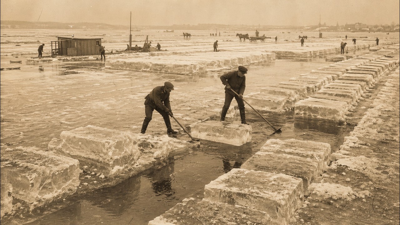 How America Harvested 20-Ton Blocks of Ice With Horses and Hand Saws