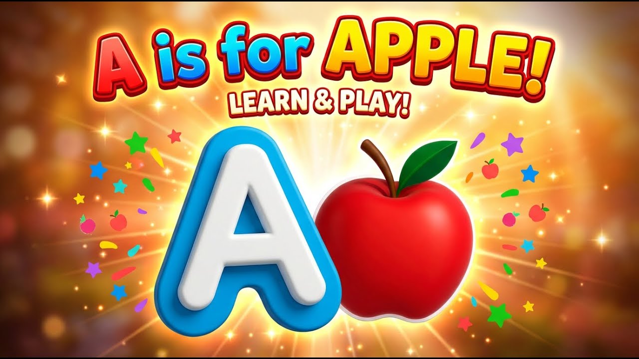 ABC Phonic Song with APPLE as Your First Lesson-ABC Songs, ABCD, Nursery Rhymes, Baby Song
