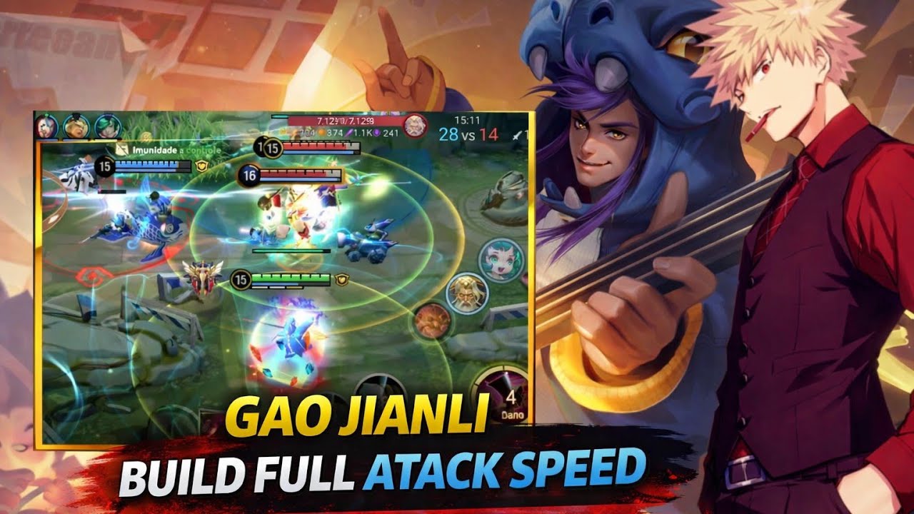 COLOQUEI MUITA VELOCIDADE DE ATAQUE NO GAO JIANLI E FICOU MUITO FORTE | HONOR OF KINGS 