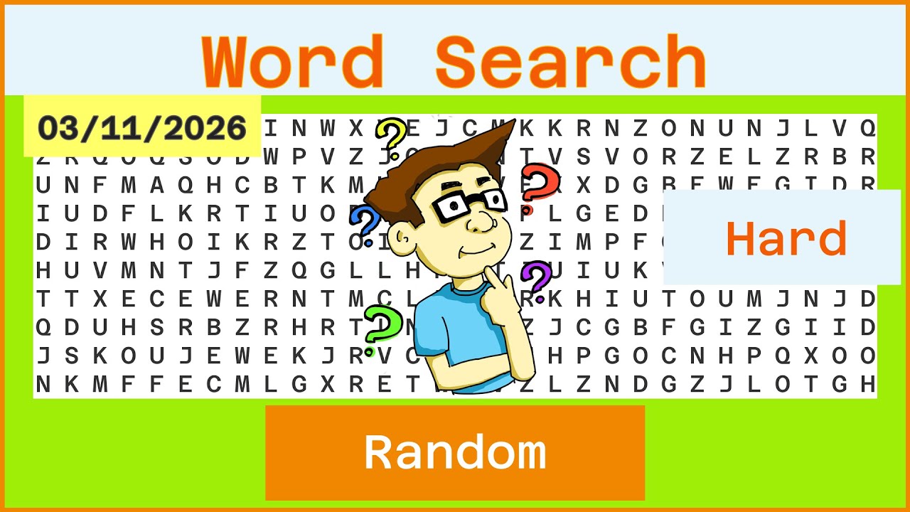 Word Search Hard - Random - 03/11/2026