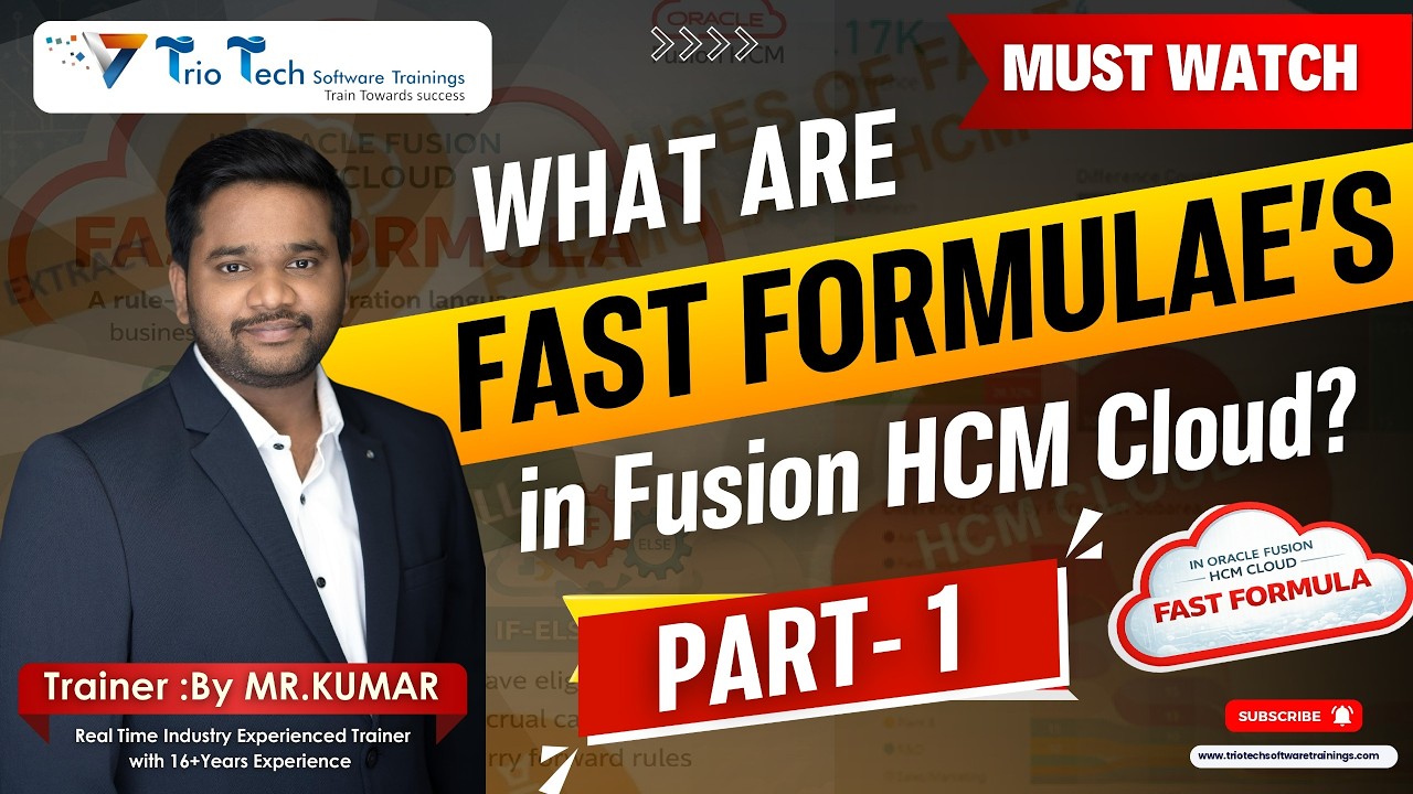 Part 1: Fast Formulae's in Oracle Fusion HCM | Live System Usage Explained Clearly