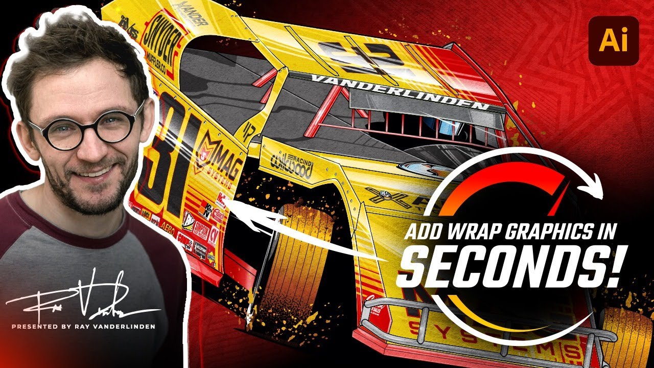 Adding wrap graphics to SRGFX Race Car Illustrations in seconds!