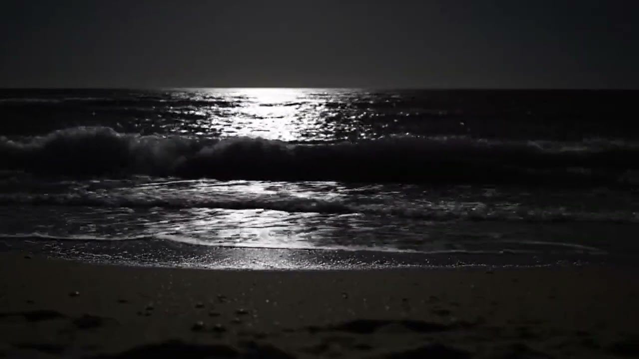 Fall Asleep in Minutes 🌙 Night Ocean Waves with Low Pitch Sounds for Sleeping
