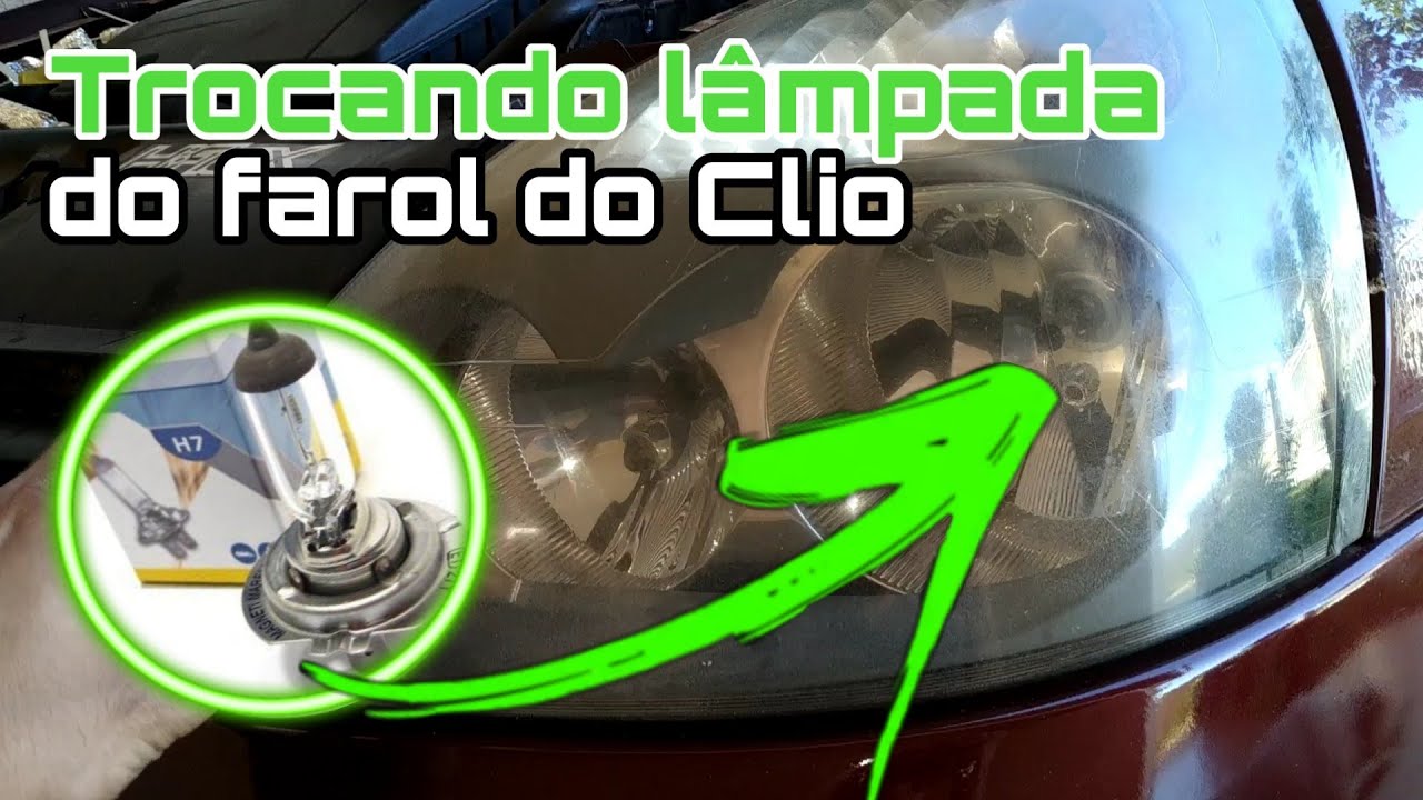 Como trocar lâmpada do farol do Clio